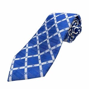 Bugatchi Men's Blue Geometric Silk Tie Designer Formal Business